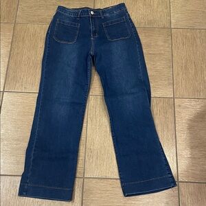 Women’s wide leg jeans high waisted stretchy denim